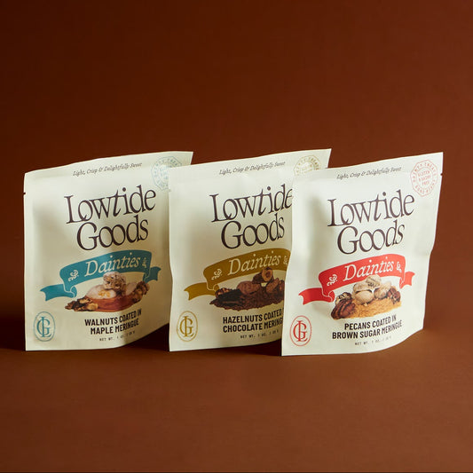 Dainties meringue-wrapped walnuts pecans hazelnuts sampler pack